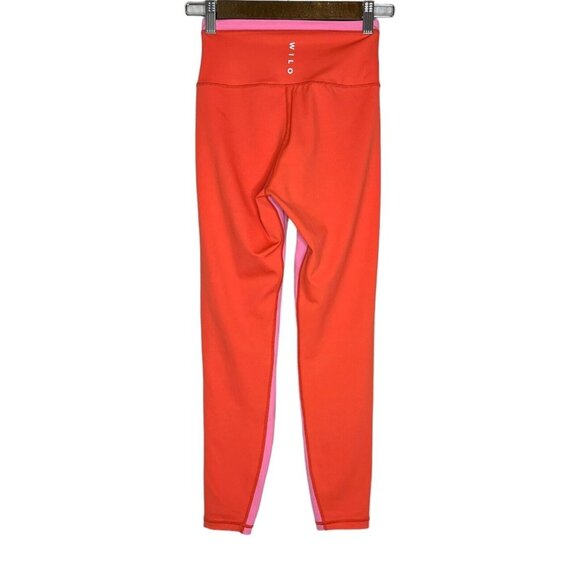 Wilo Bright Orange and Pink Athletic Activewear Leggings Size XS - Picture 2 of 8